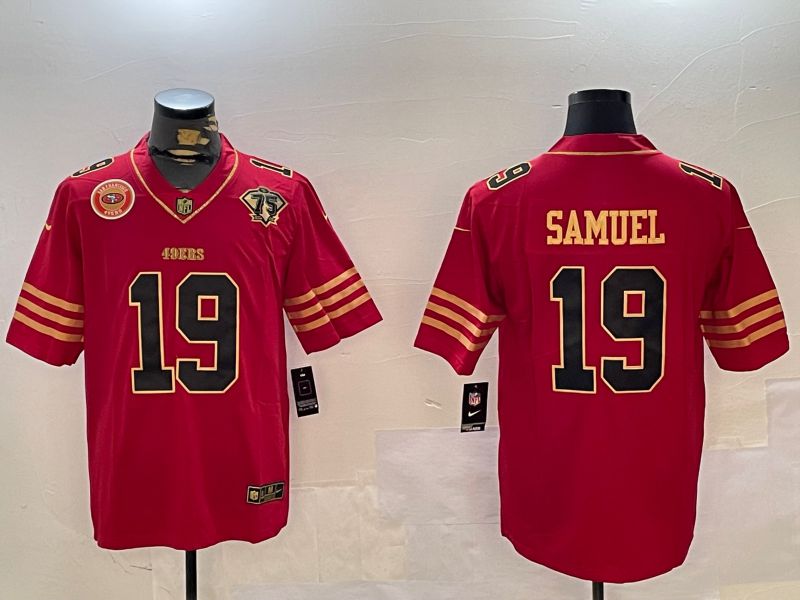 Men San Francisco 49ers #19 Samuel Red Gold 2024 Nike Limited NFL Jersey style 12305